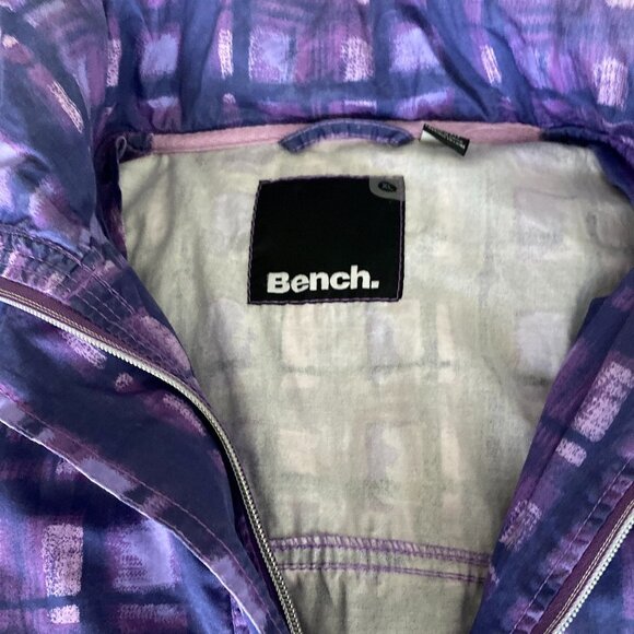 BENCH Purple/Pink Light Rain/Windbreaker 100% Cotton Jacket with Pockets Sz XL - Picture 3 of 7